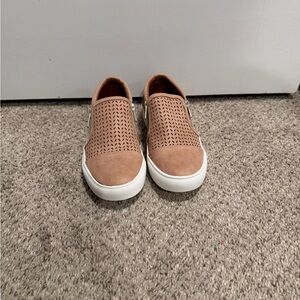 Brown Slip-On Sneakers with Perforated Design